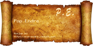 Pop Endre névjegykártya