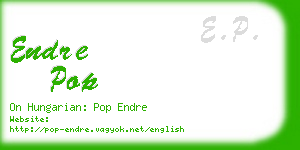 endre pop business card